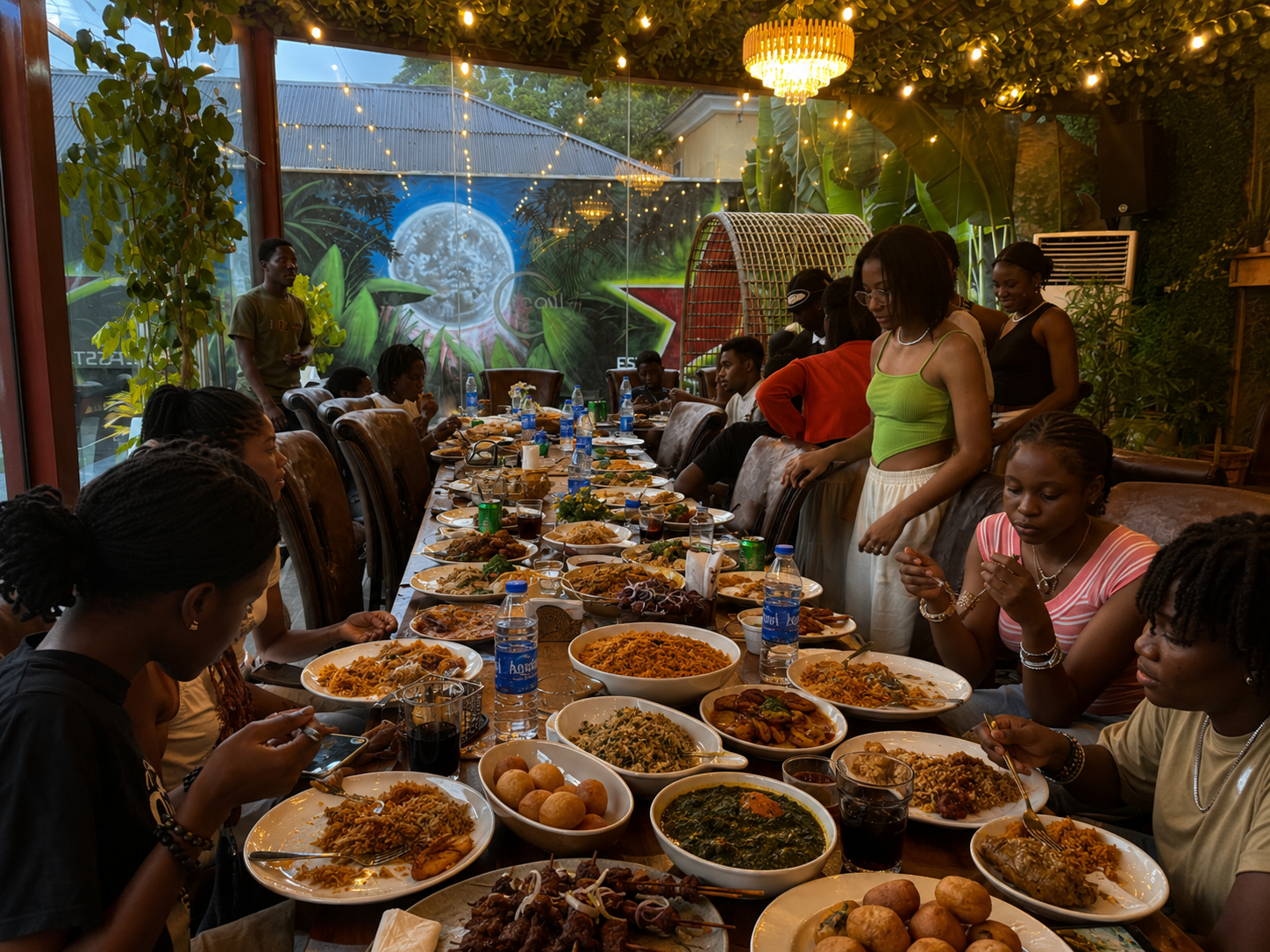 Family Table gathering with food and conversation